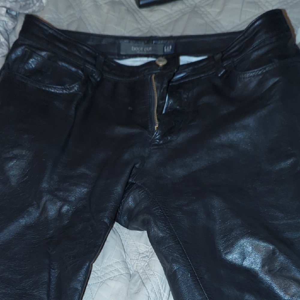 GAP Sleek Black Leather Trousers